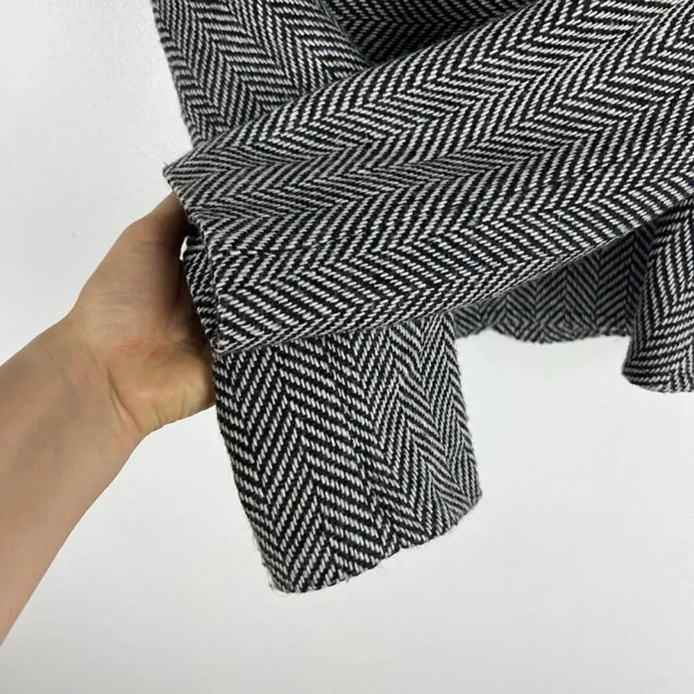 ECI New York Cropped Blazer‎ sz 10 Black & While Herringbone Office Attire